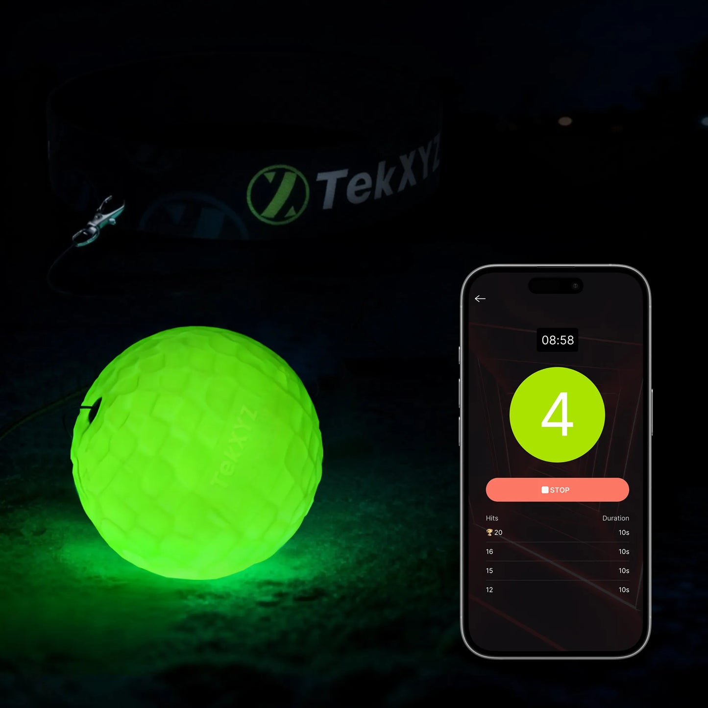 TekXYZ GlowFlex™ Boxing Reflex Ball