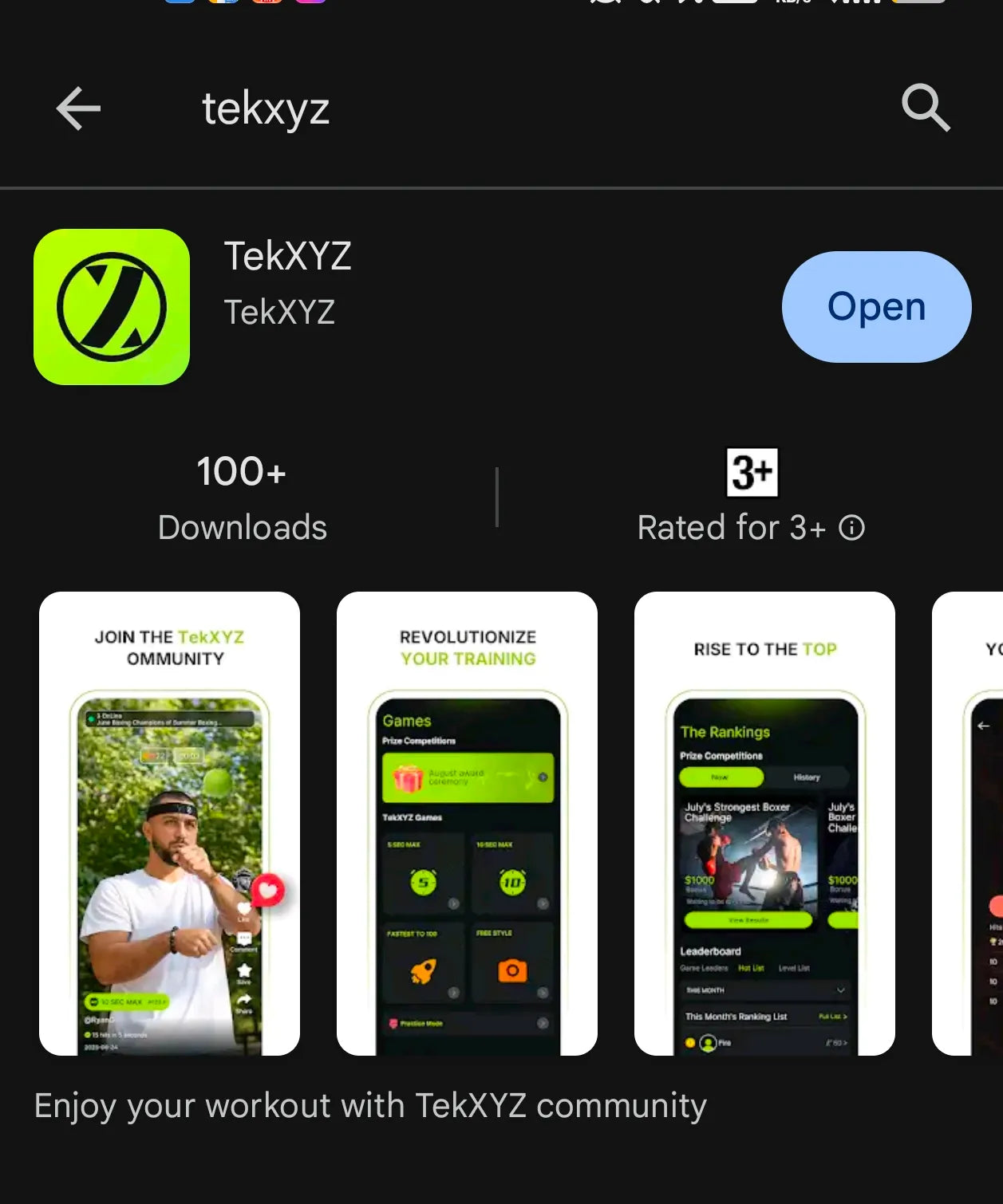 App store page for TekXYZ