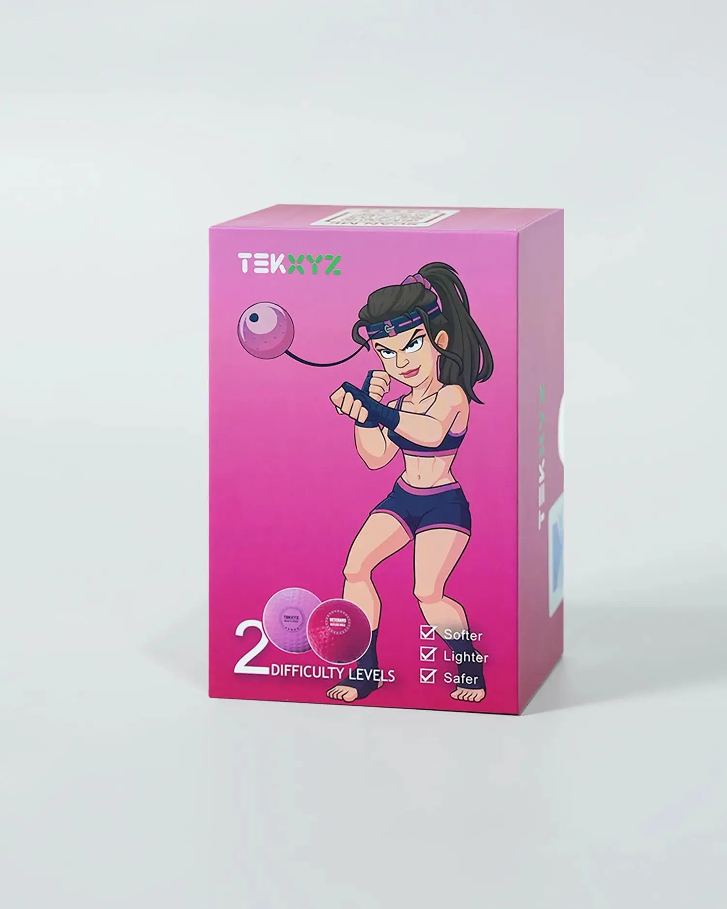 TekXYZ Boxing Reflex Ball in Woman 2-Ball Set - Front View