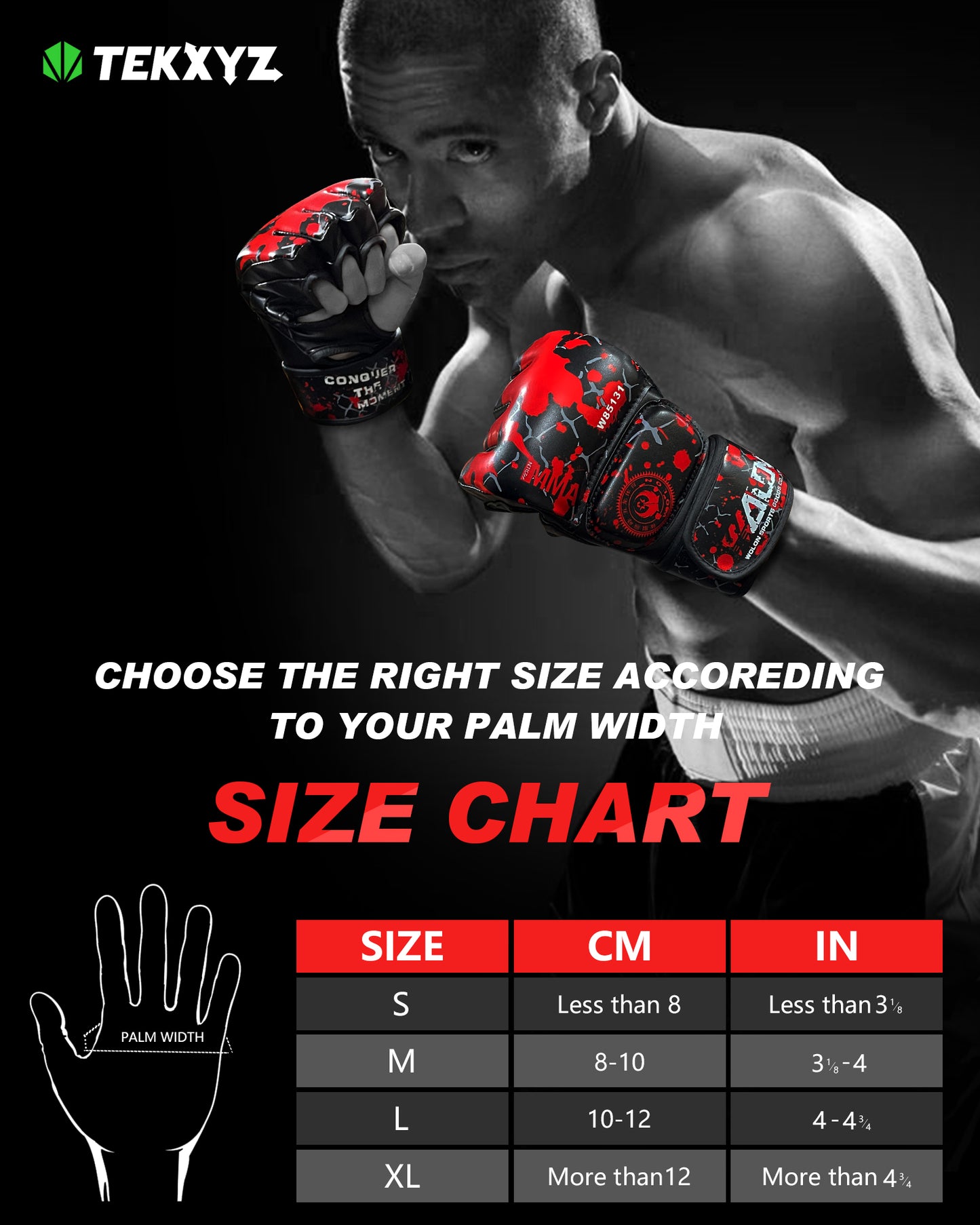 TEKXYZ MMA Gloves - Open Palm